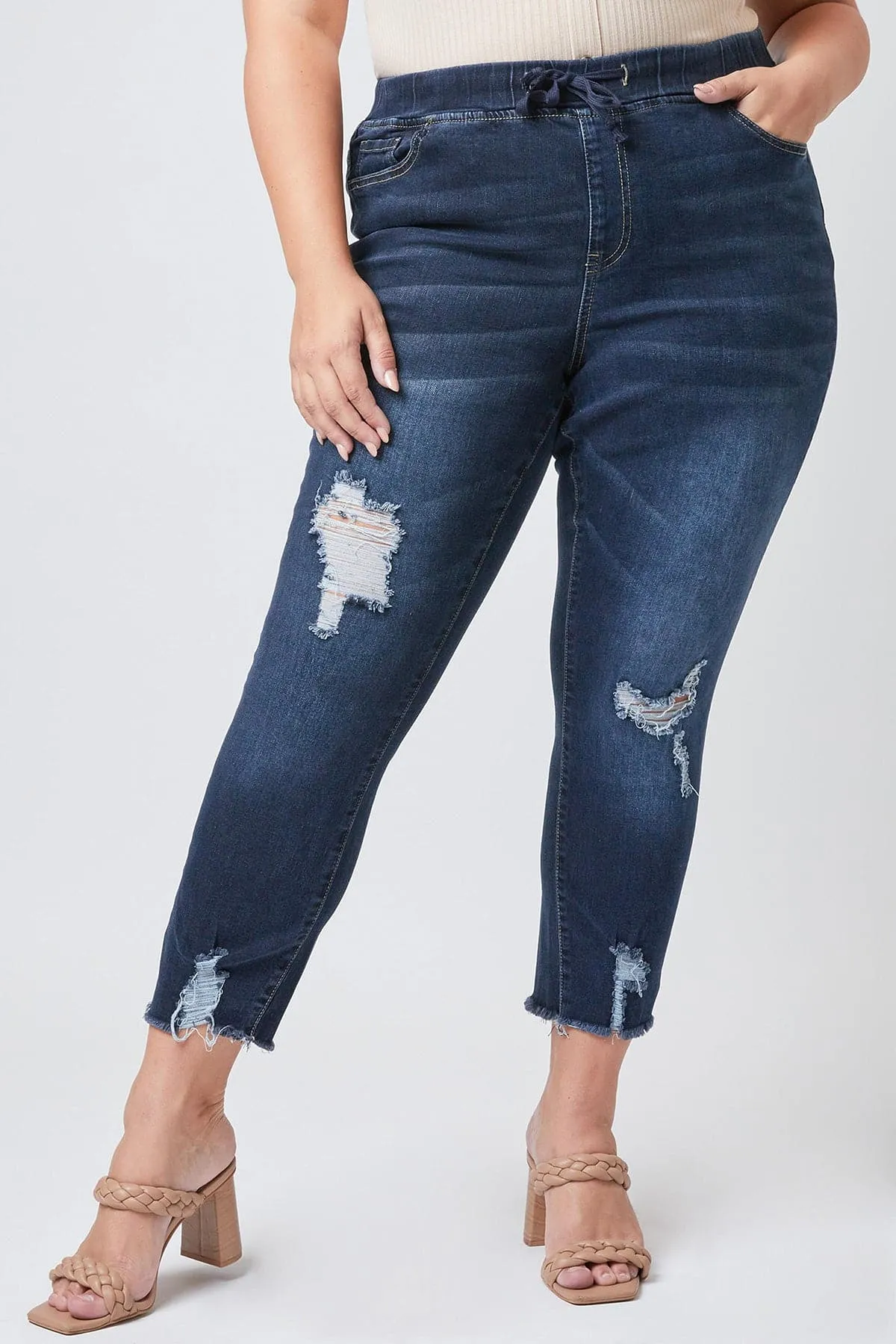 Plus Size Women's  Denim Ankle Jogger