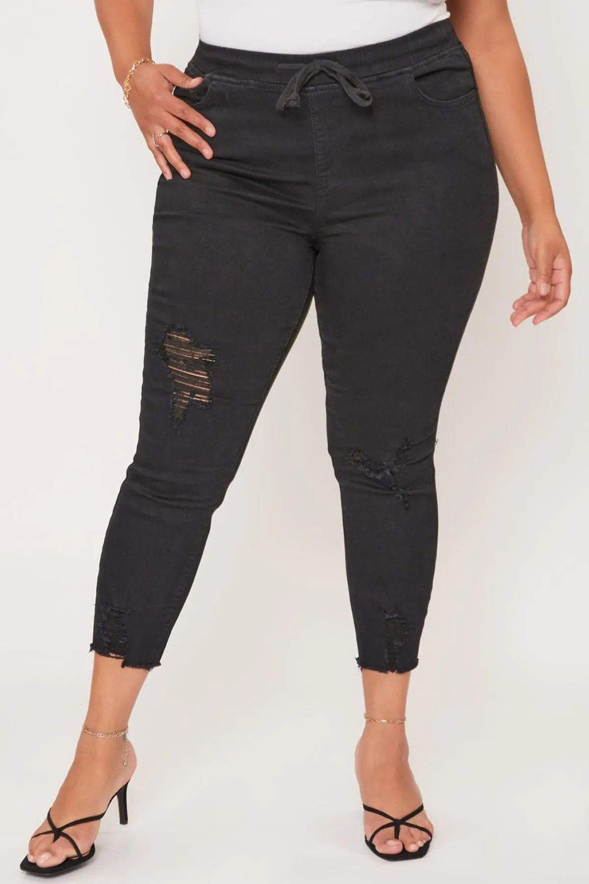 Plus Size Women's  Denim Ankle Jogger