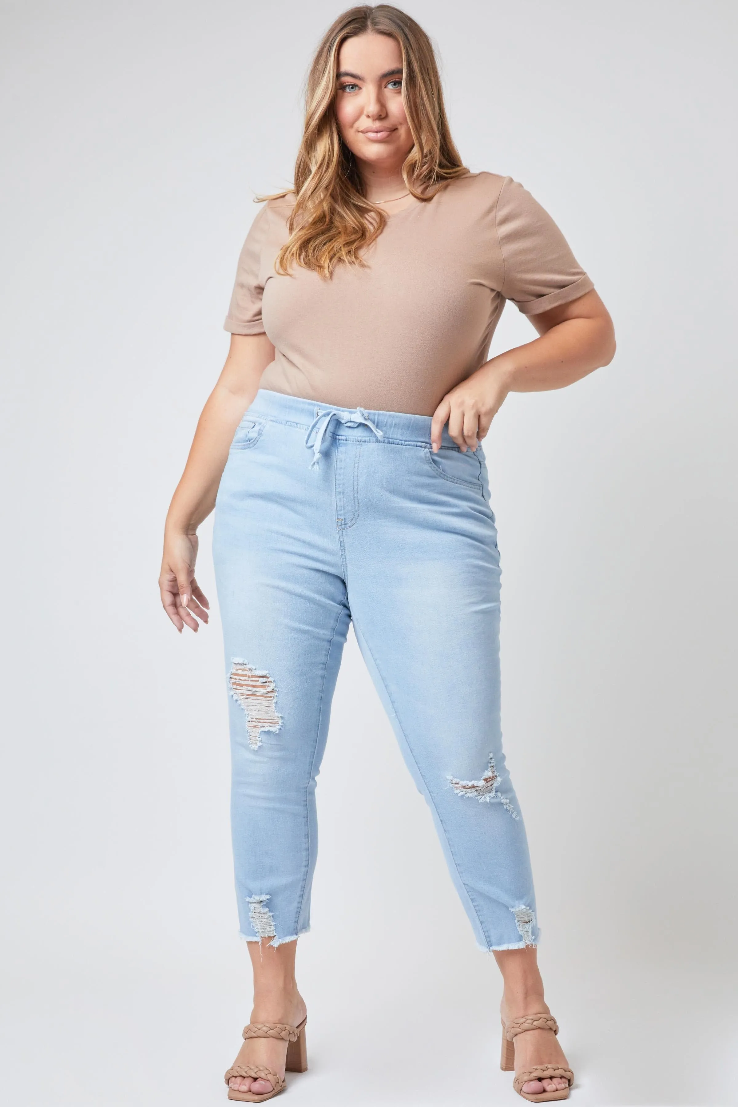 Plus Size Women's  Denim Ankle Jogger