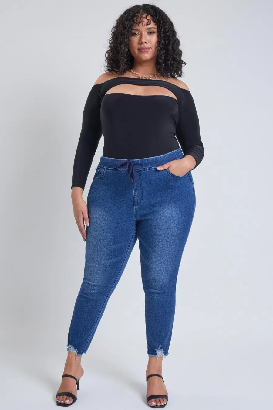 Plus Size Women's  Denim Ankle Jogger