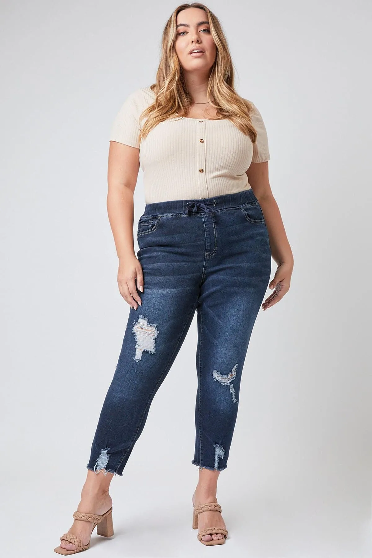 Plus Size Women's  Denim Ankle Jogger