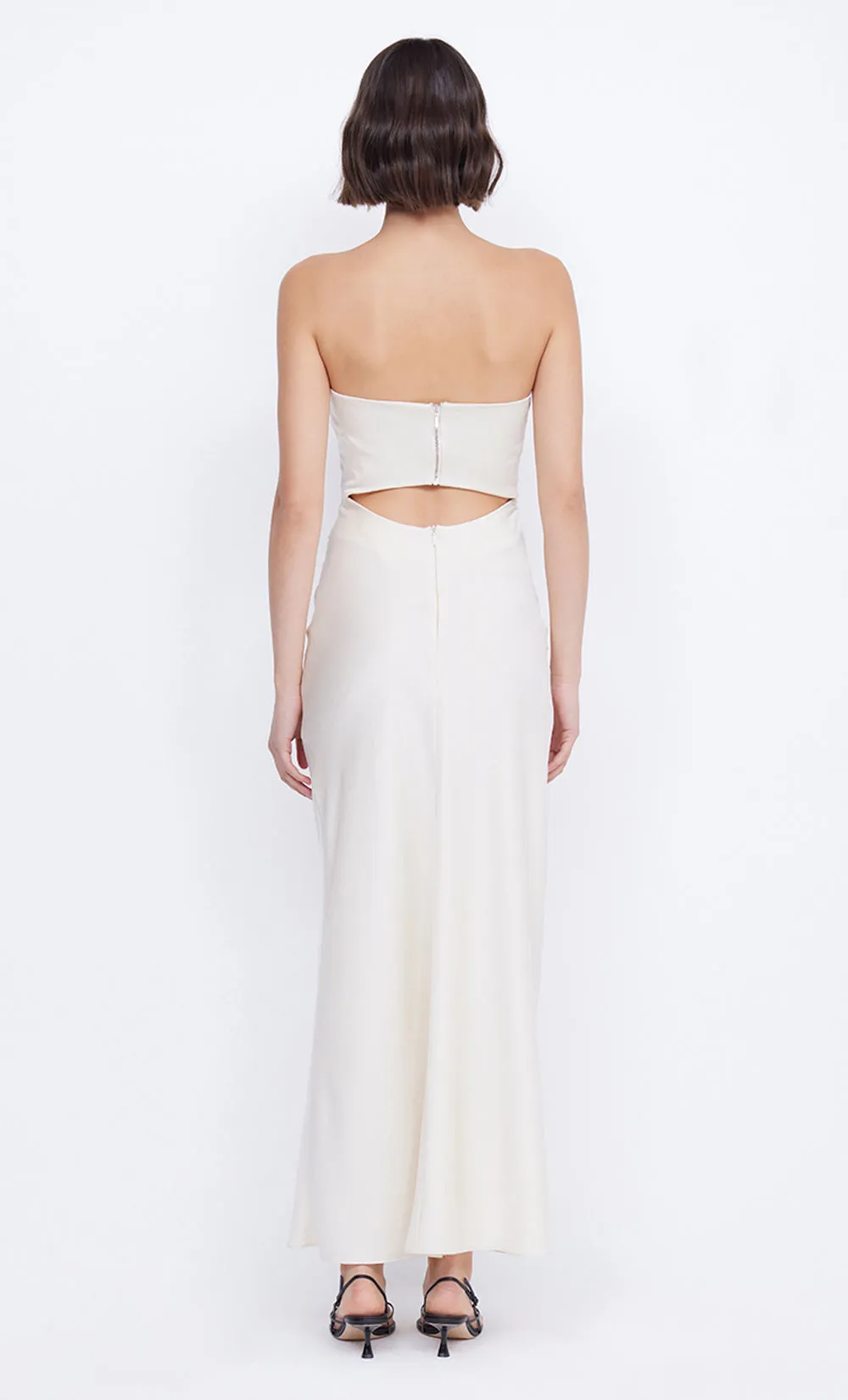 ROCHELLE TWIST STRAPLESS DRESS - CREAM