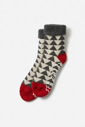 RoToTo Comfy Room Sankaku Socks / Charcoal Red