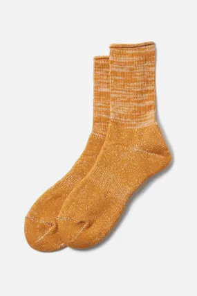 RoToTo Washi Pile Crew Socks / Dark Yellow