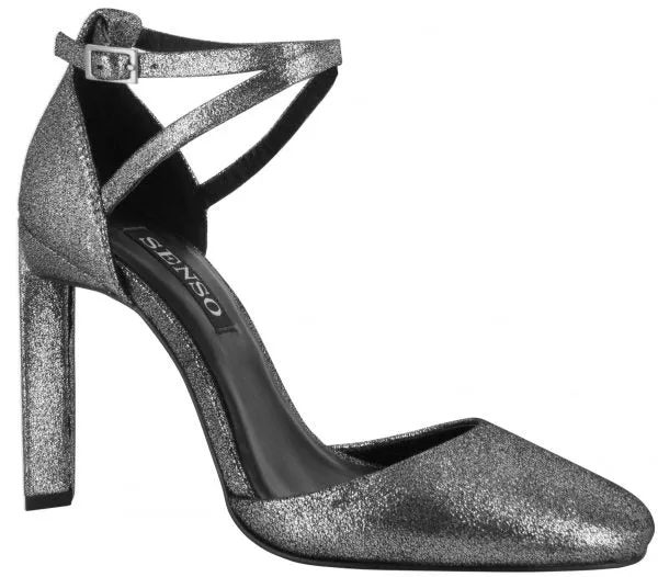 Senso Women's Wilmer II Stardust Ankle Strap Heel - SILVER