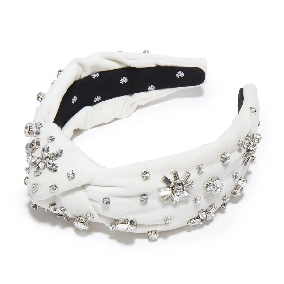 SILVER SNOW SWAROVSKI SNOWFLAKE KNOTTED HEADBAND