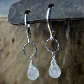 Snow Drop - Moonstone Earrings