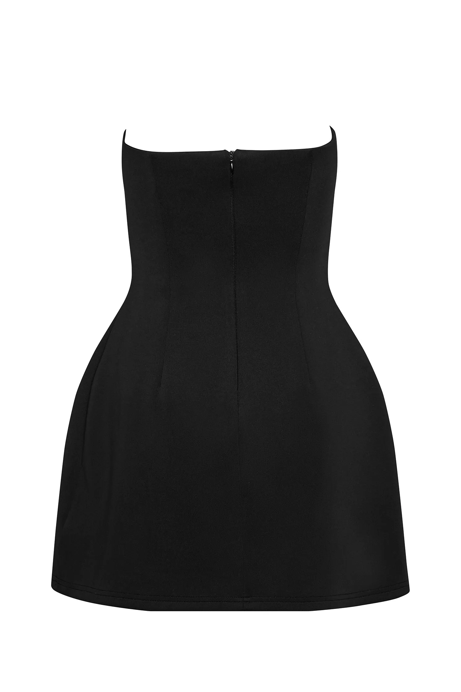 Solene Strapless Pocket Mini Dress - Black