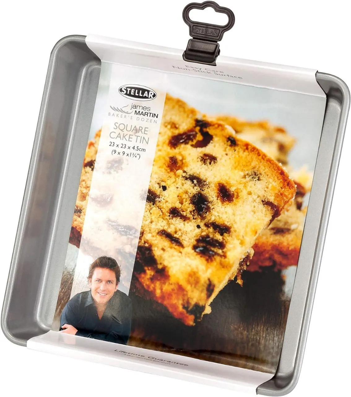 Stellar James Martin SJM53 Non-Stick 9 Square Cake Tin, Heavy Duty High Grade Steel, Dishwasher Safe 23cm x 23cm x 4cm