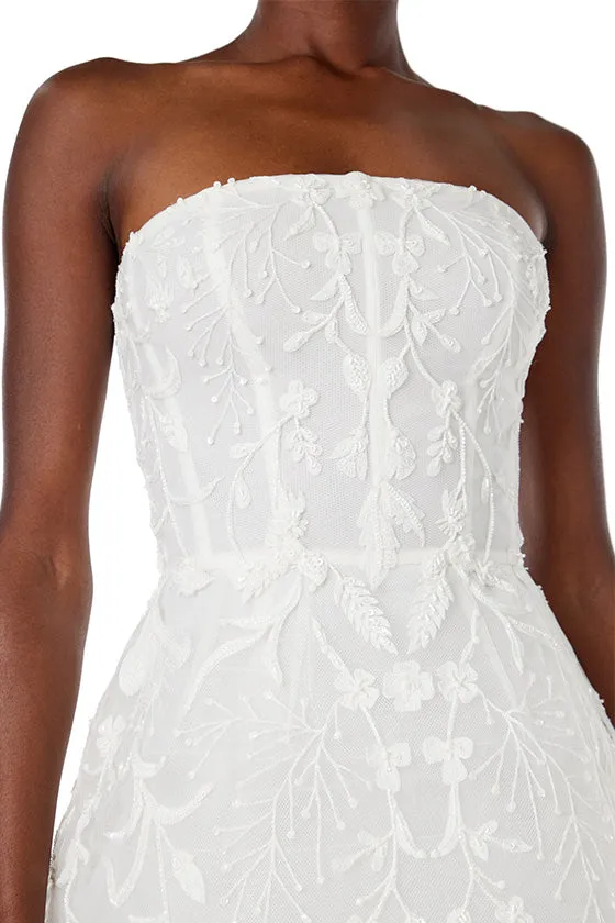 Strapless Embroidered Cocktail Dress