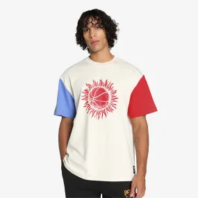 SUN BALL BASKETBALL T-SHIRT 'ALPINE SNOW/RED/BLUE'