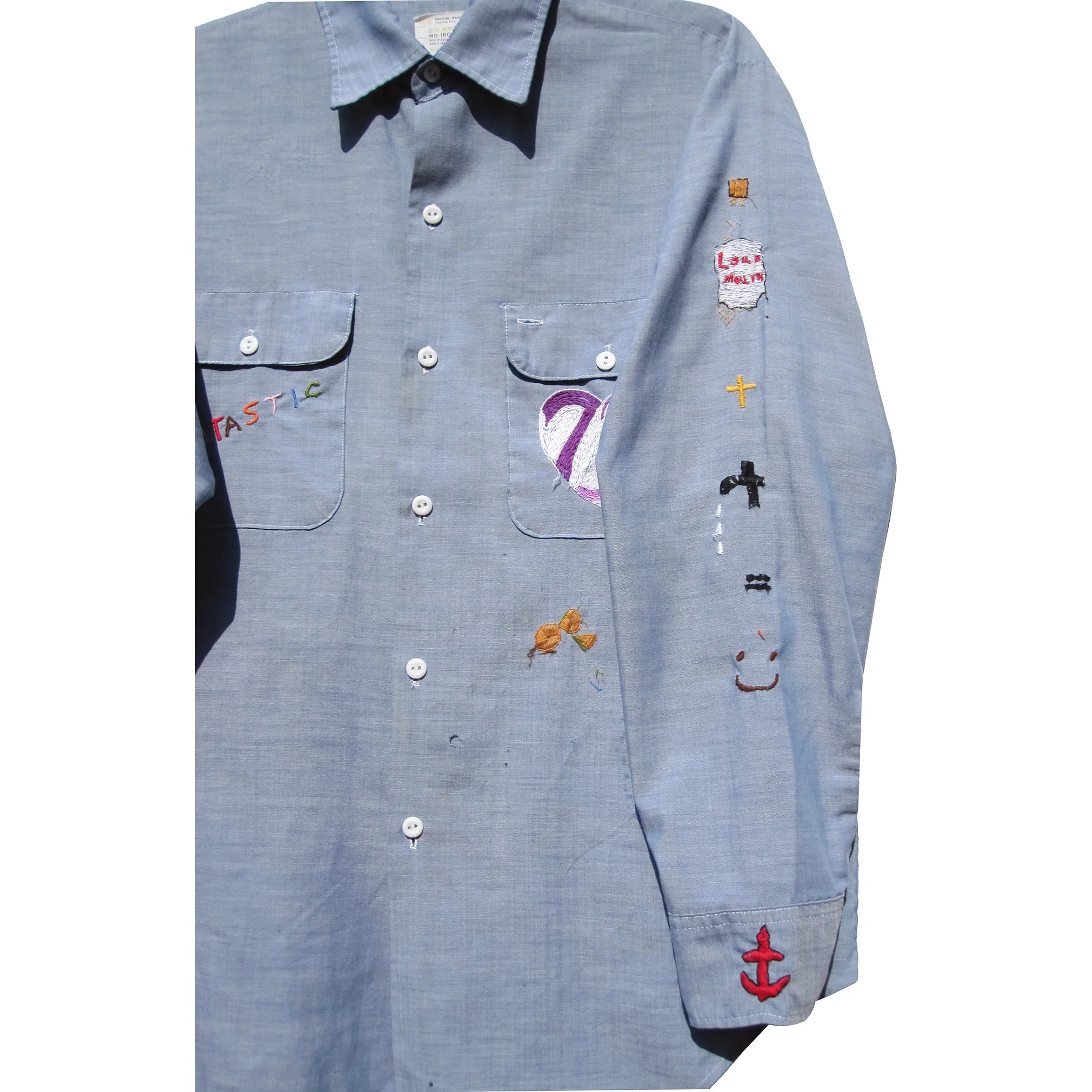 VINTAGE HAND EMBROIDERED WORK SHIRT