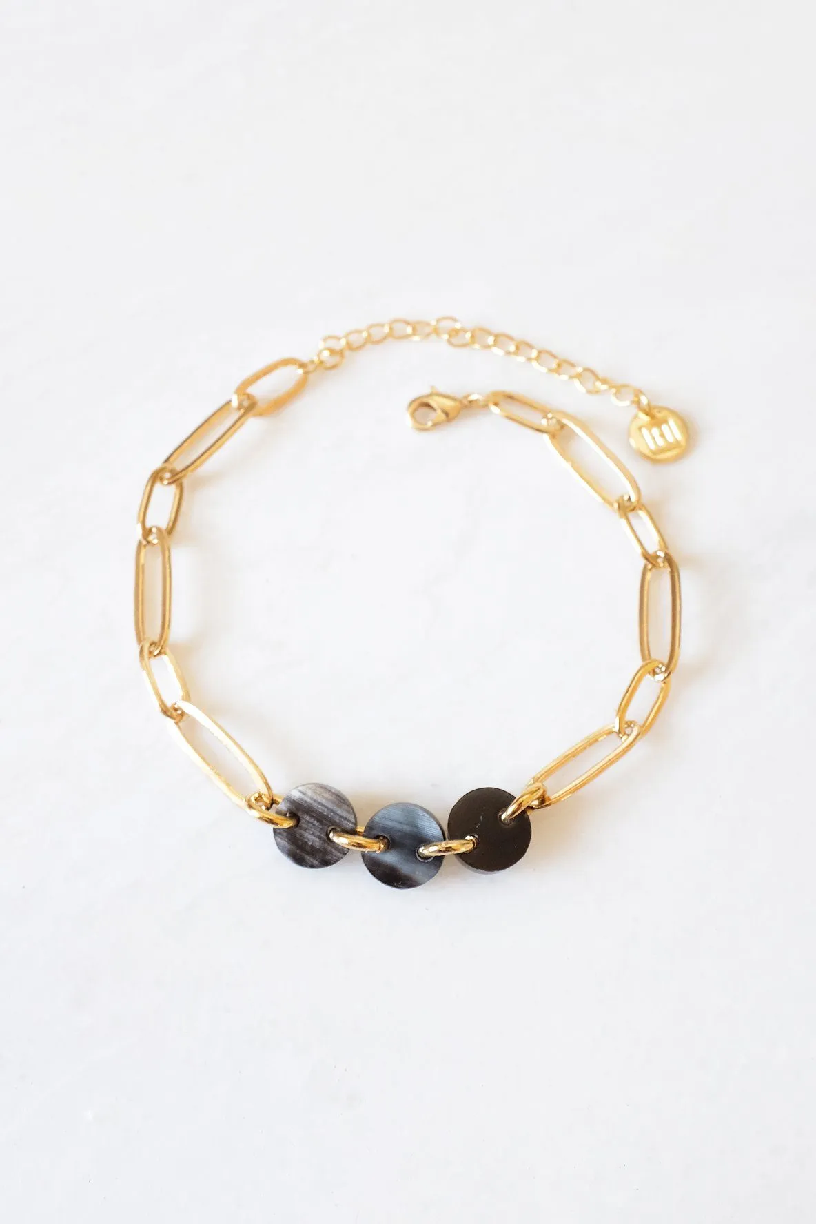 Xuan Buffalo Horn Thick Oval Link Chain Ankle Bracelet